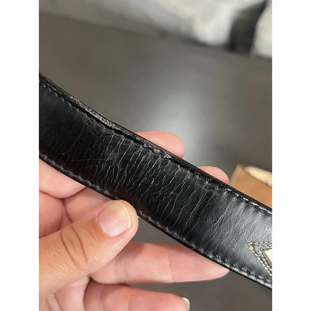 Tony Lama Snake Skin Leather Belt Size 32